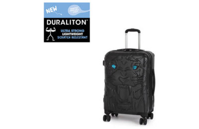 IT Luggage Small Tiger Emboss Crystal Eyes Suitcase - Black